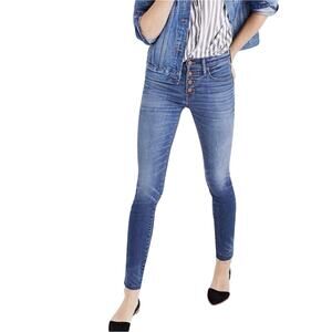 Madewell Women’s 9” High Riser Skinny jeans, raw hem, button fly, Size 24